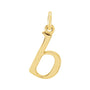 Sapphire Row Gold Initial Pendant - b, 14K Yellow Gold