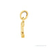 Sapphire Row Gold Initial Pendant - c, 14K Yellow Gold (view 2)