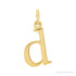 Sapphire Row Gold Initial Pendant - d, 14K Yellow Gold