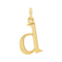 Sapphire Row Gold Initial Pendant - d, 14K Yellow Gold