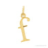 Sapphire Row Gold Initial Pendant - f, 14K Yellow Gold