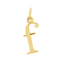 Sapphire Row Gold Initial Pendant - f, 14K Yellow Gold