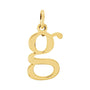 Sapphire Row Gold Initial Pendant - g, 14K Yellow Gold