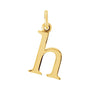 Sapphire Row Gold Initial Pendant - h, 14K Yellow Gold