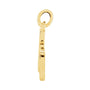 Sapphire Row Gold Initial Pendant - h, 14K Yellow Gold (view 2)