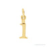 Sapphire Row Gold Initial Pendant - i, 14K Yellow Gold