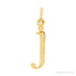 Sapphire Row Gold Initial Pendant - j, 14K Yellow Gold