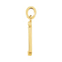Sapphire Row Gold Initial Pendant - j, 14K Yellow Gold (view 2)