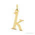 Sapphire Row Gold Initial Pendant - k, 14K Yellow Gold