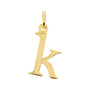 Sapphire Row Gold Initial Pendant - k, 14K Yellow Gold