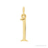 Sapphire Row Gold Initial Pendant - l, 14K Yellow Gold