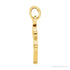 Sapphire Row Gold Initial Pendant - m, 14K Yellow Gold (view 2)