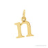 Sapphire Row Gold Initial Pendant - n, 14K Yellow Gold