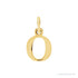 Sapphire Row Gold Initial Pendant - o, 14K Yellow Gold