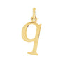 Sapphire Row Gold Initial Pendant - q, 14K Yellow Gold