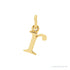 Sapphire Row Gold Initial Pendant - r, 14K Yellow Gold