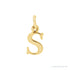 Sapphire Row Gold Initial Pendant - s, 14K Yellow Gold