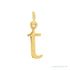 Sapphire Row Gold Initial Pendant - t, 14K Yellow Gold