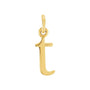 Sapphire Row Gold Initial Pendant - t, 14K Yellow Gold