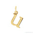 Sapphire Row Gold Initial Pendant - u, 14K Yellow Gold