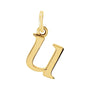 Sapphire Row Gold Initial Pendant - u, 14K Yellow Gold
