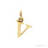 Sapphire Row Gold Initial Pendant - v, 14K Yellow Gold
