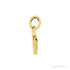 Sapphire Row Gold Initial Pendant - v, 14K Yellow Gold (view 2)
