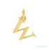 Sapphire Row Gold Initial Pendant - w, 14K Yellow Gold