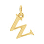 Sapphire Row Gold Initial Pendant - w, 14K Yellow Gold