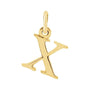 Sapphire Row Gold Initial Pendant - x, 14K Yellow Gold