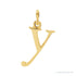 Sapphire Row Gold Initial Pendant - y, 14K Yellow Gold