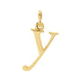 Sapphire Row Gold Initial Pendant - y, 14K Yellow Gold