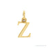 Sapphire Row Gold Initial Pendant - z, 14K Yellow Gold