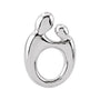 Sapphire Row Mother & Child Slide Pendant - 14K White Gold