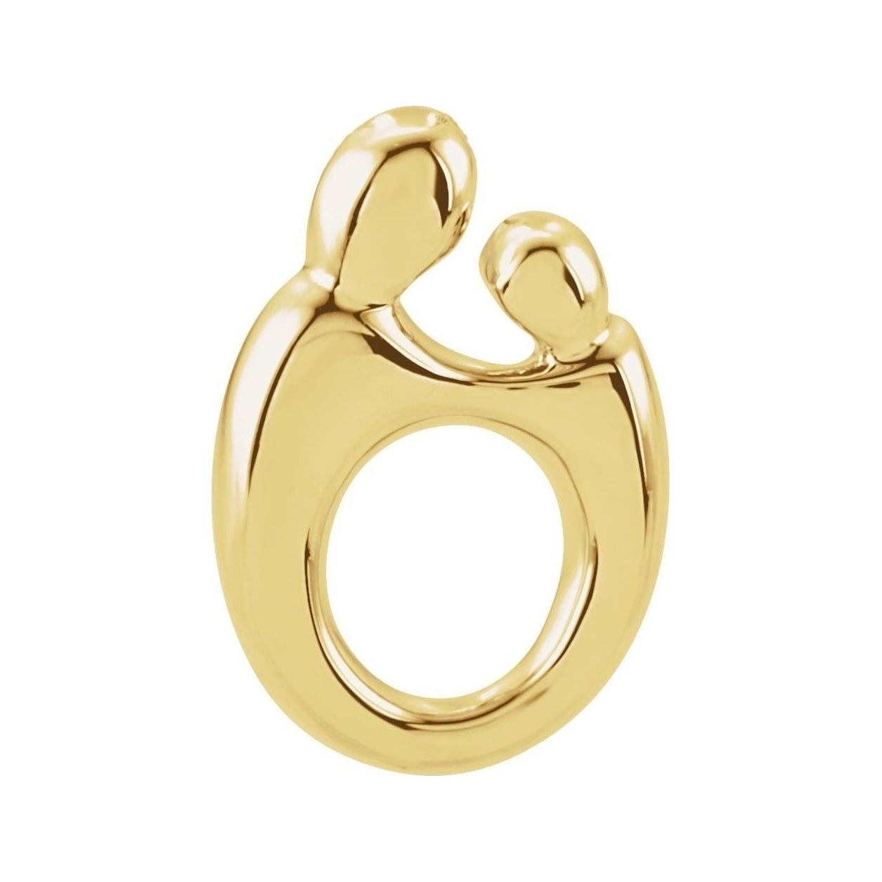 Sapphire Row Mother & Child Slide Pendant - 10K Yellow Gold