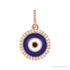 Sapphire Row Natural Diamond Pavé Evil Eye Pendant - 14K Rose Gold