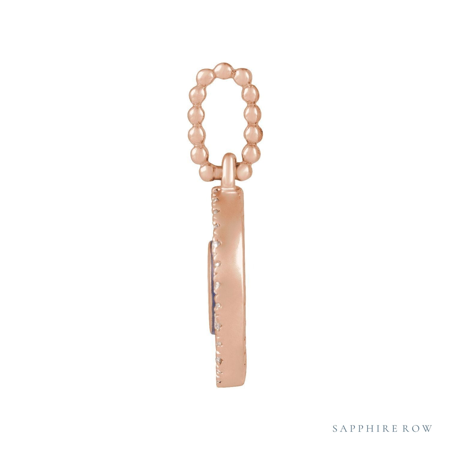 Sapphire Row Natural Diamond Pavé Evil Eye Pendant - 14K Rose Gold (view 2)