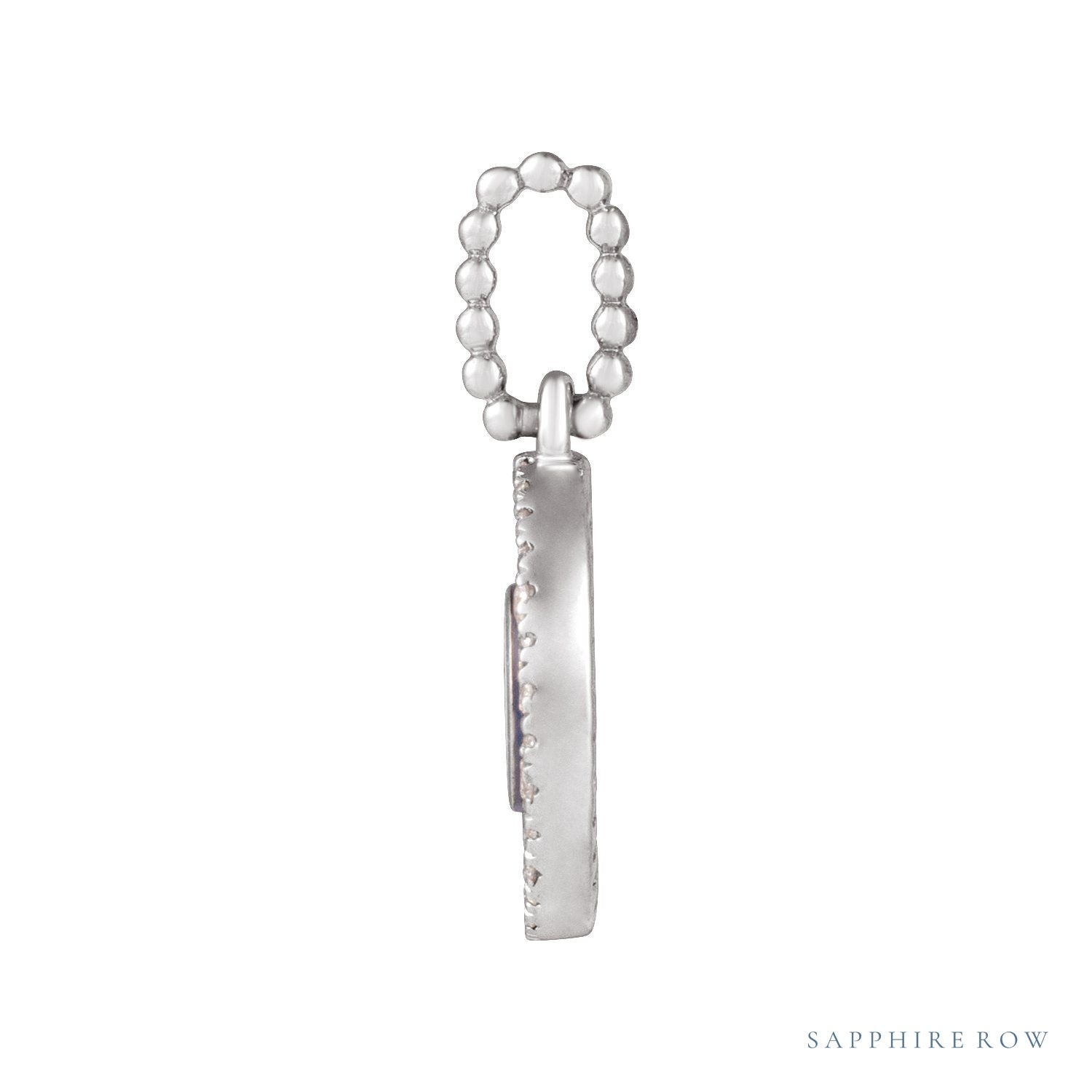 Sapphire Row Natural Diamond Pavé Evil Eye Pendant - 14K White Gold (view 2)