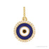 Sapphire Row Natural Diamond Pavé Evil Eye Pendant - 14K Yellow Gold