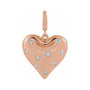 Sapphire Row Natural Diamond Puffed Heart Charm - 14K Rose Gold