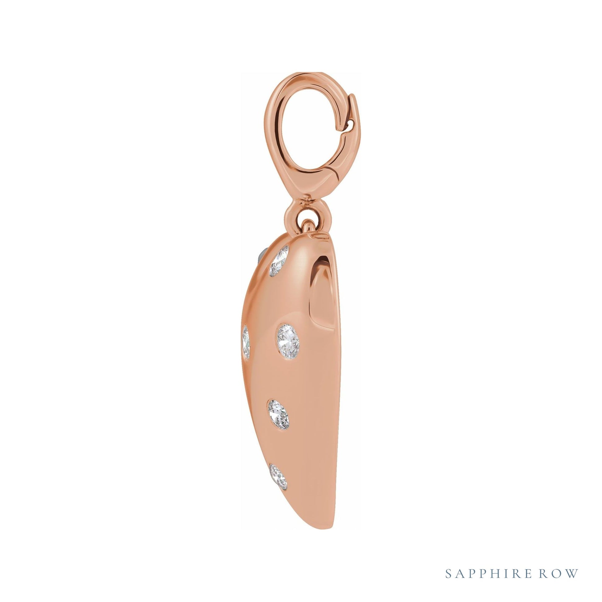 Sapphire Row Lab-Grown Diamond Puffed Heart Charm - 14K Rose Gold (view 2)