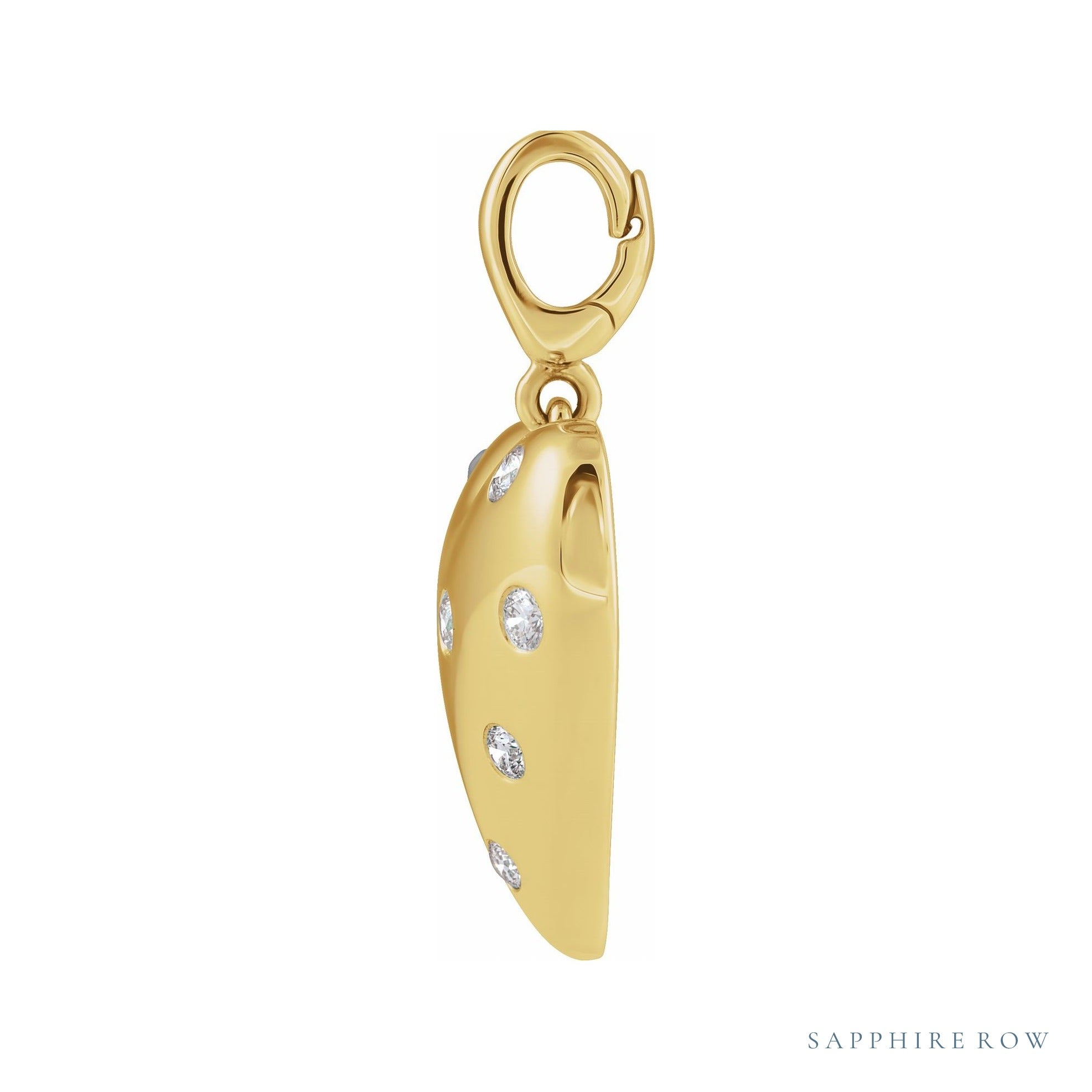 Sapphire Row Lab-Grown Diamond Puffed Heart Charm - 14K Yellow Gold (view 2)