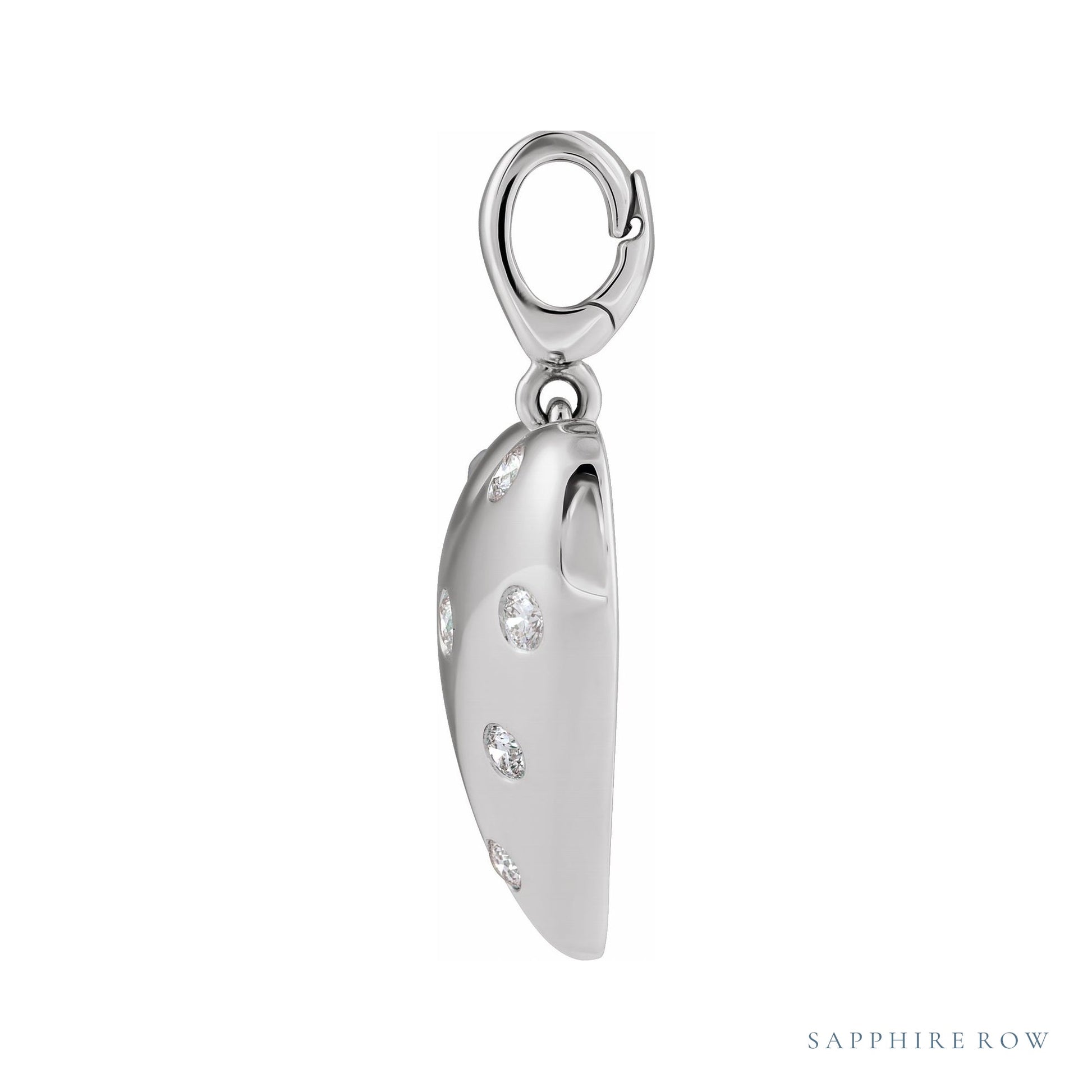 Sapphire Row Lab-Grown Diamond Puffed Heart Charm - 14K White Gold (view 2)