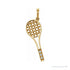 Sapphire Row Natural Diamond Tennis Racquet Pendant - 14K Yellow Gold