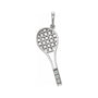 Sapphire Row Natural Diamond Tennis Racquet Pendant - 14K White Gold