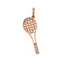 Sapphire Row Natural Diamond Tennis Racquet Pendant - 14K Rose Gold