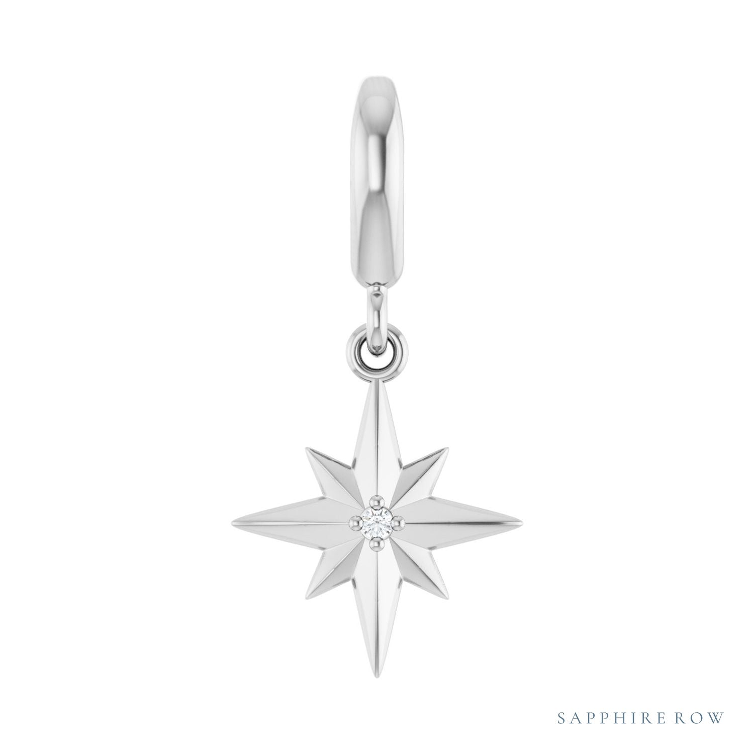 Sapphire Row Natural Diamond Star Pendant - Platinum