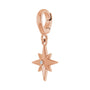 Sapphire Row Natural Diamond Star Pendant - 14K Rose Gold
