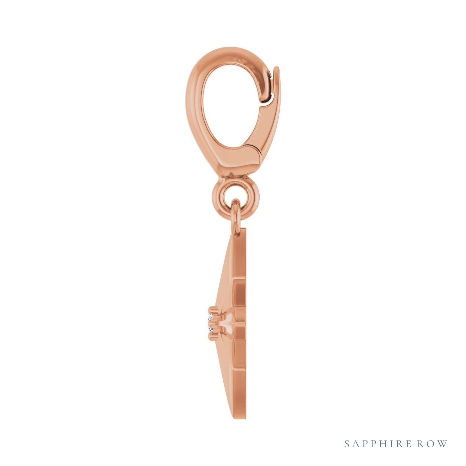 Sapphire Row Natural Diamond Star Pendant - 14K Rose Gold (view 3)