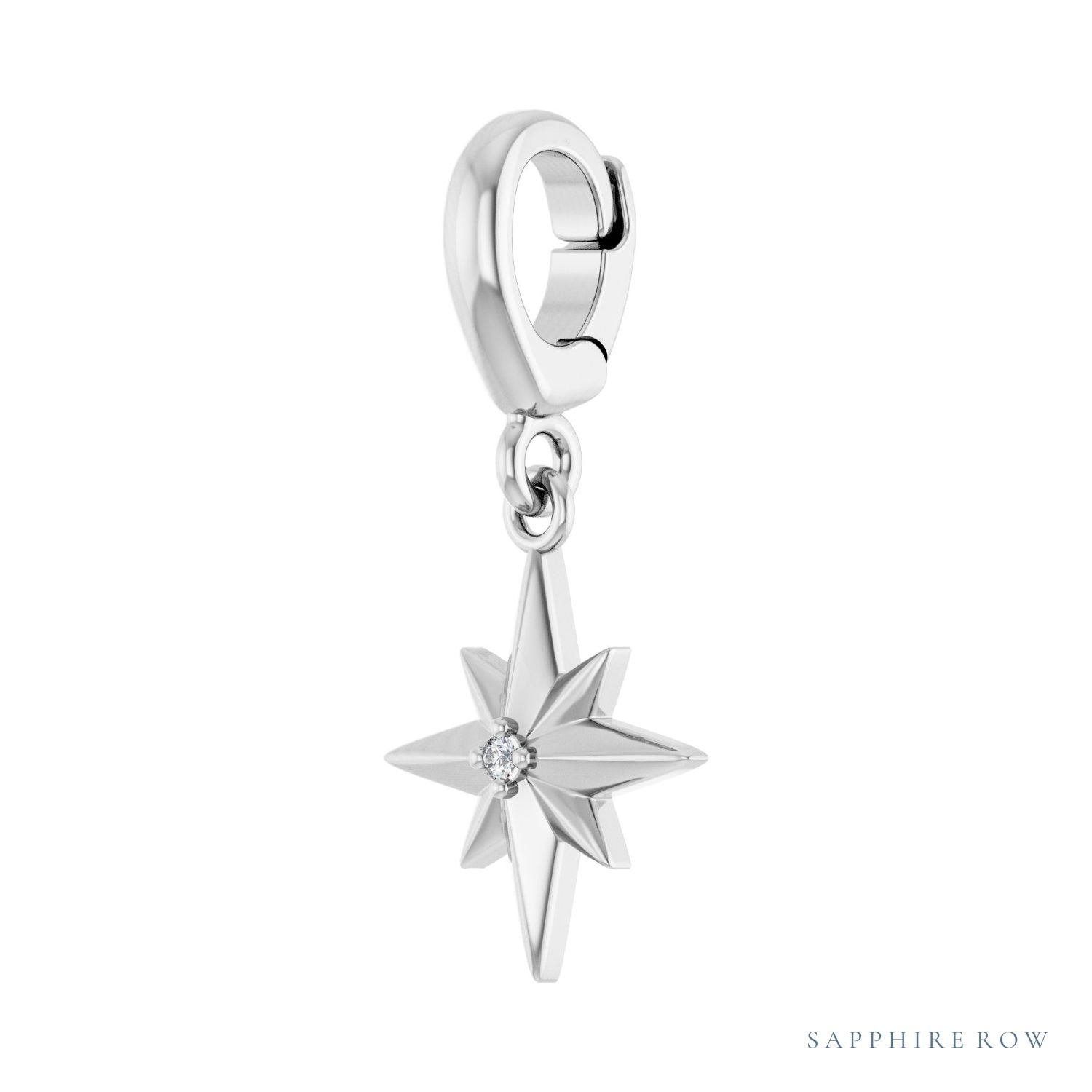 Sapphire Row Lab-Grown Diamond Star Pendant - Platinum (view 2)